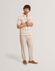 Men HALPIRT Checked Zip Neck Cotton Knit Polo - Ted Baker
