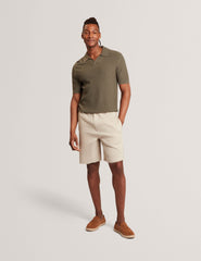 Men AINDREA Stitched Rib Open Neck Polo Shirt - Ted Baker