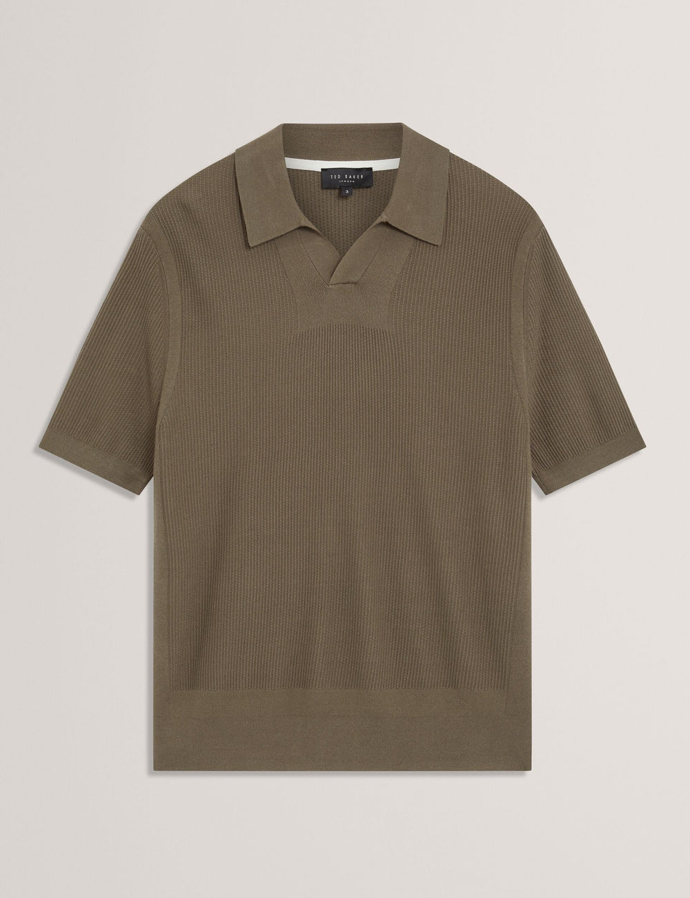 Men AINDREA Stitched Rib Open Neck Polo Shirt - Ted Baker