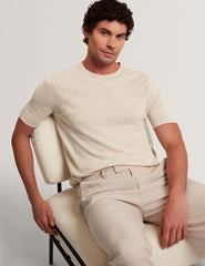 Men CURRAN Rolled Edge Linen Blend Knit T-Shirt - Ted Baker