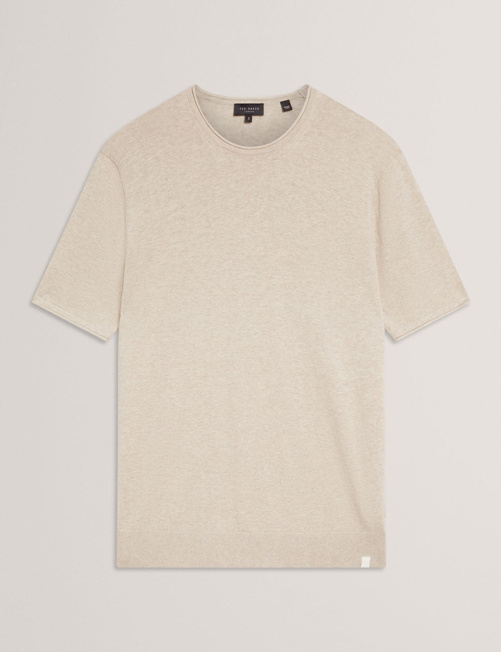 Men CURRAN Rolled Edge Linen Blend Knit T-Shirt - Ted Baker