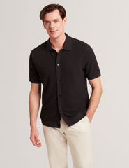 Men CONNYR Textured Knit Button-Through Polo Shirt - Ted Baker