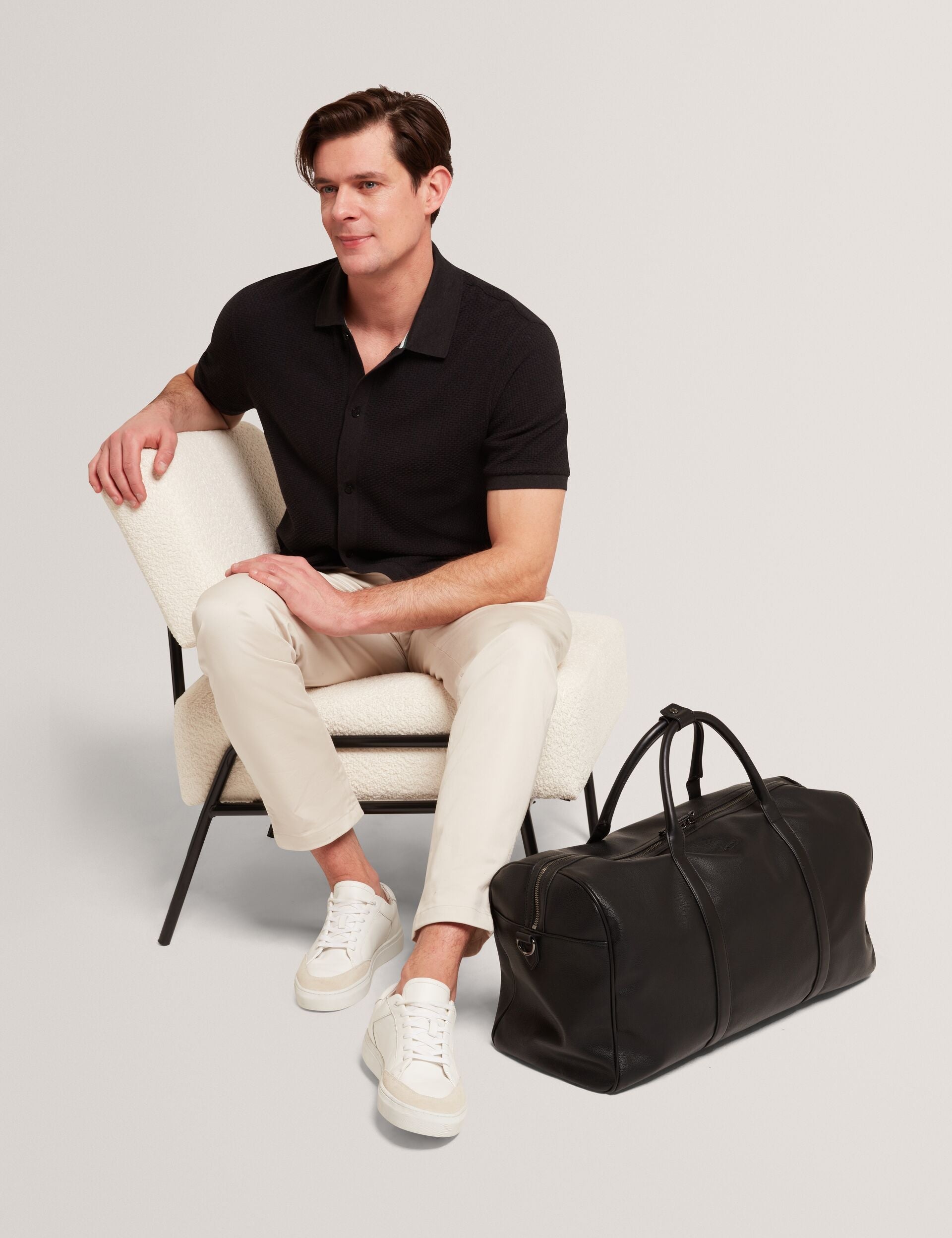 Men CONNYR Textured Knit Button-Through Polo Shirt - Ted Baker