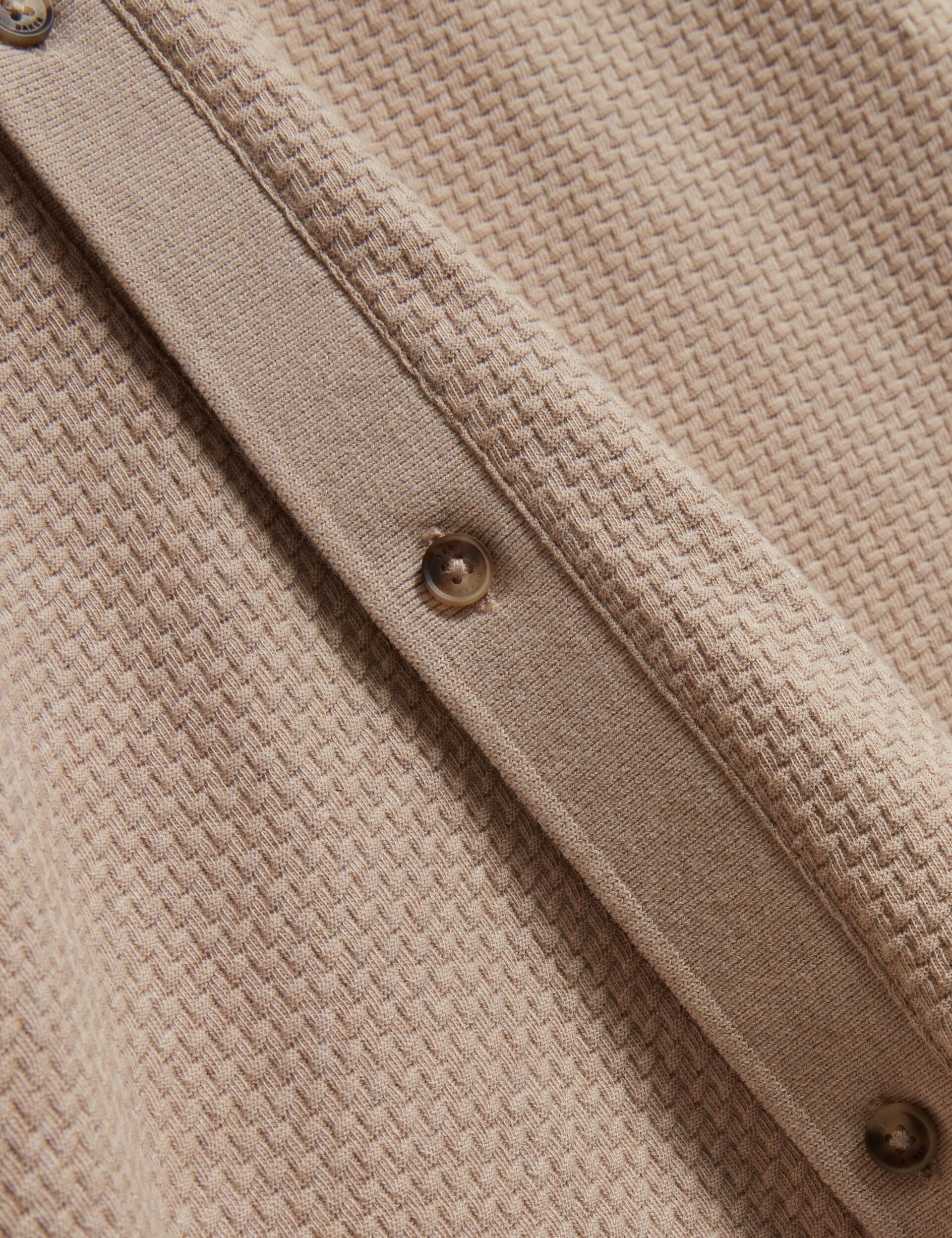 Men CONNYR Textured Knit Button-Through Polo Shirt - Ted Baker