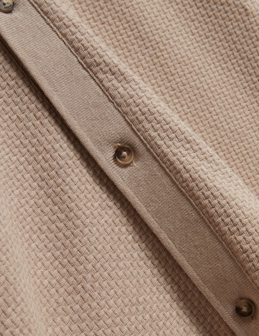 Men CONNYR Textured Knit Button-Through Polo Shirt - Ted Baker