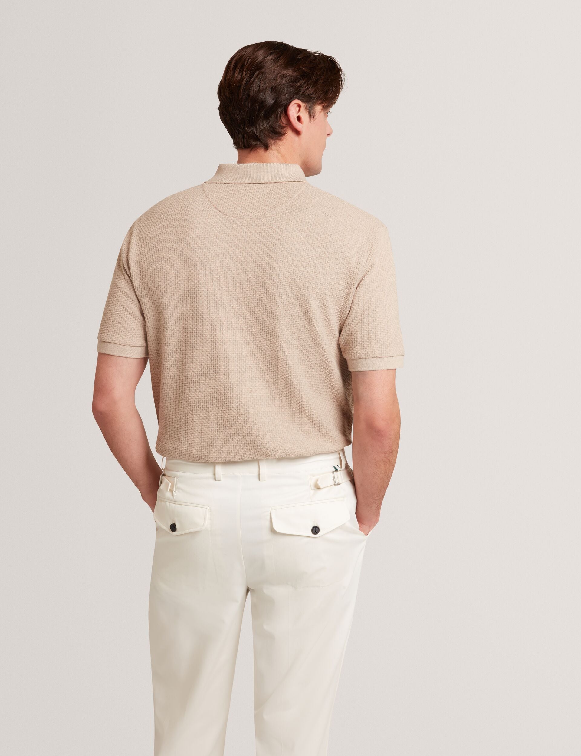 Men CONNYR Textured Knit Button-Through Polo Shirt - Ted Baker