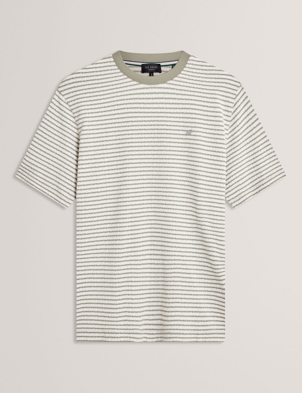 Men VEXRIN Textural Stripe Crew Neck Cotton T-Shirt - Ted Baker