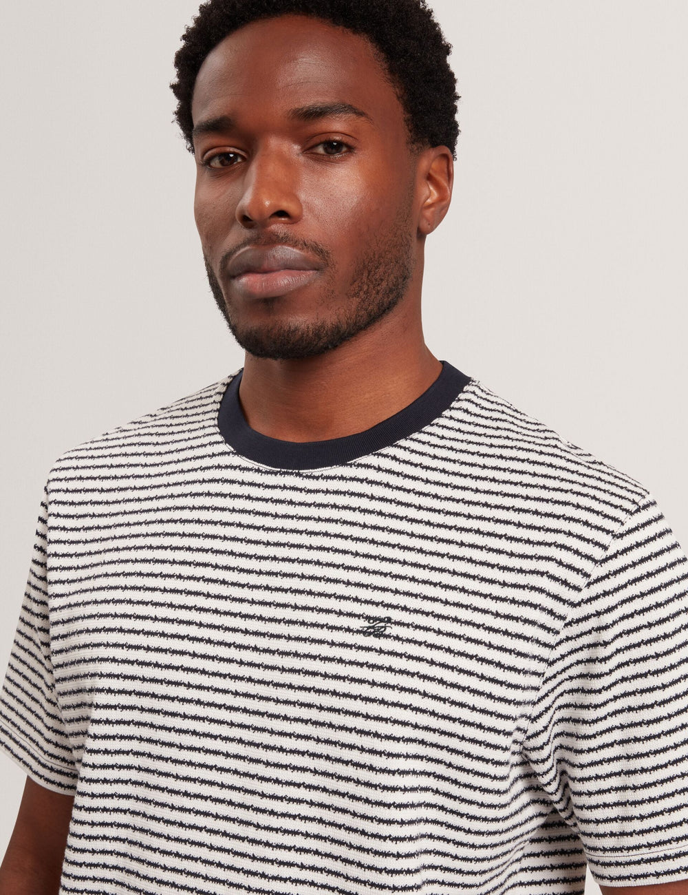 Men|Sale VEXRIN Textural Stripe Crew Neck Cotton T-Shirt - Ted Baker