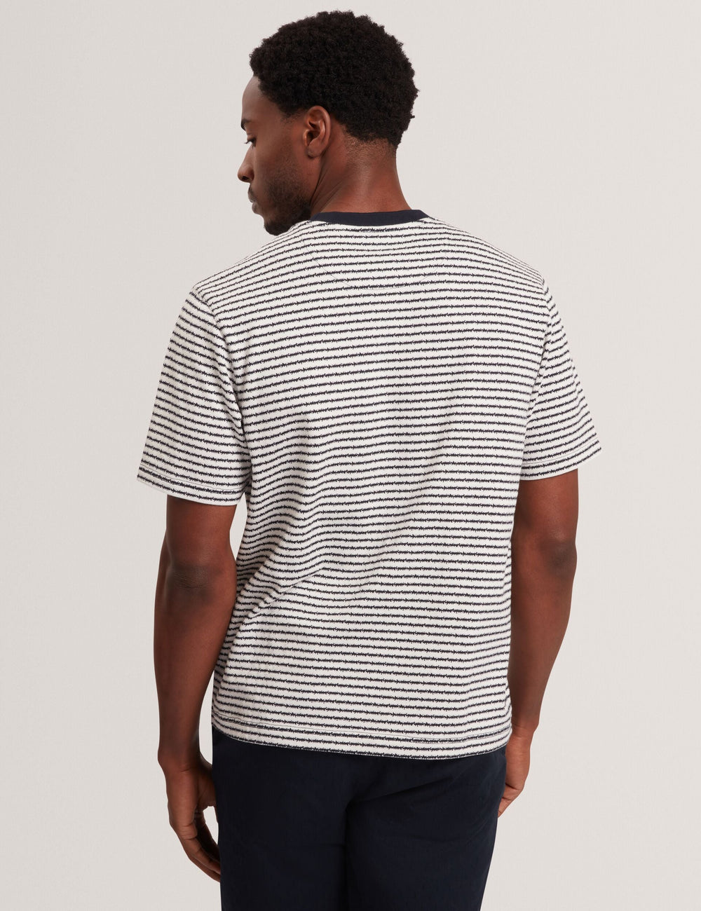 Men|Sale VEXRIN Textural Stripe Crew Neck Cotton T-Shirt - Ted Baker