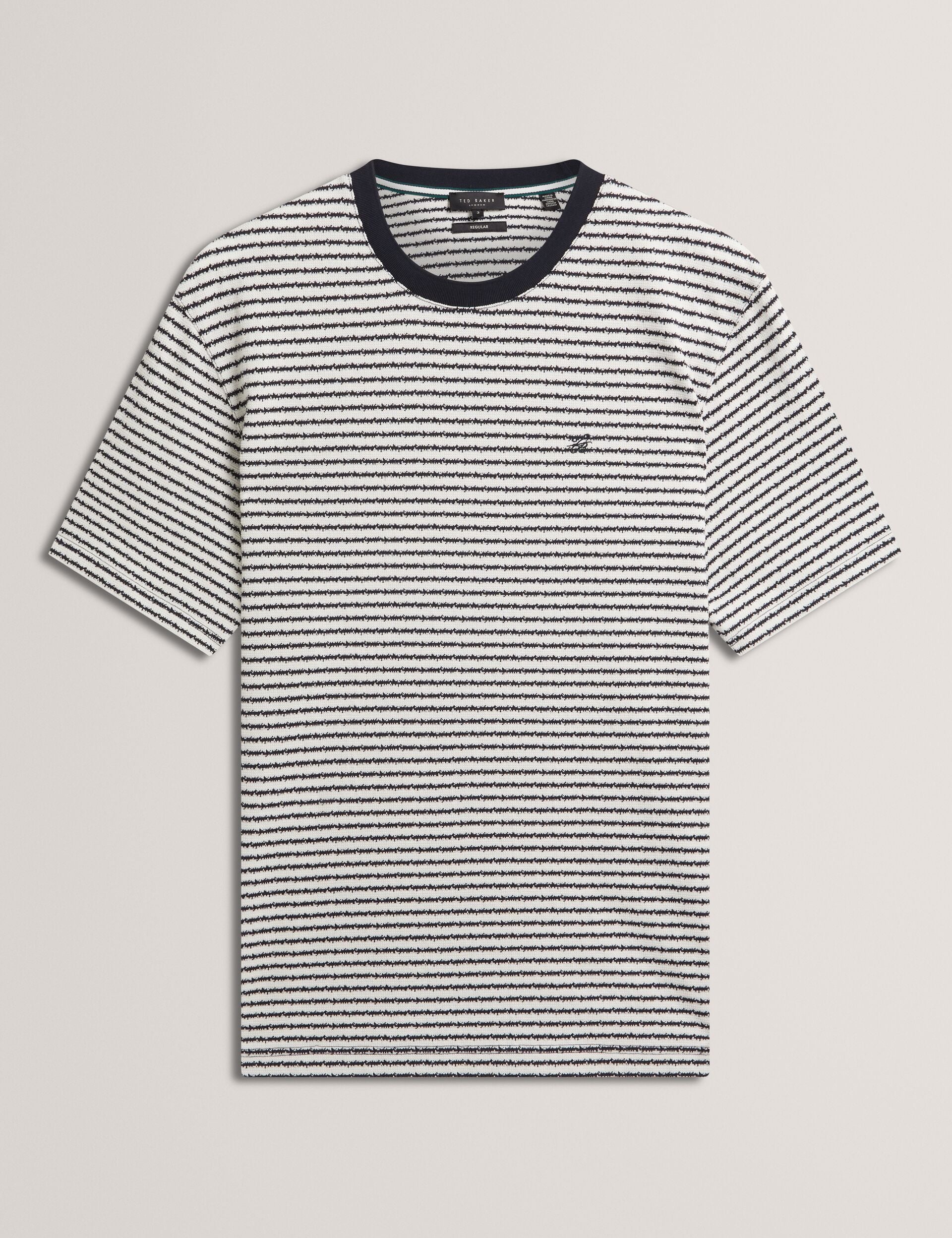 Men|Sale VEXRIN Textural Stripe Crew Neck Cotton T-Shirt - Ted Baker