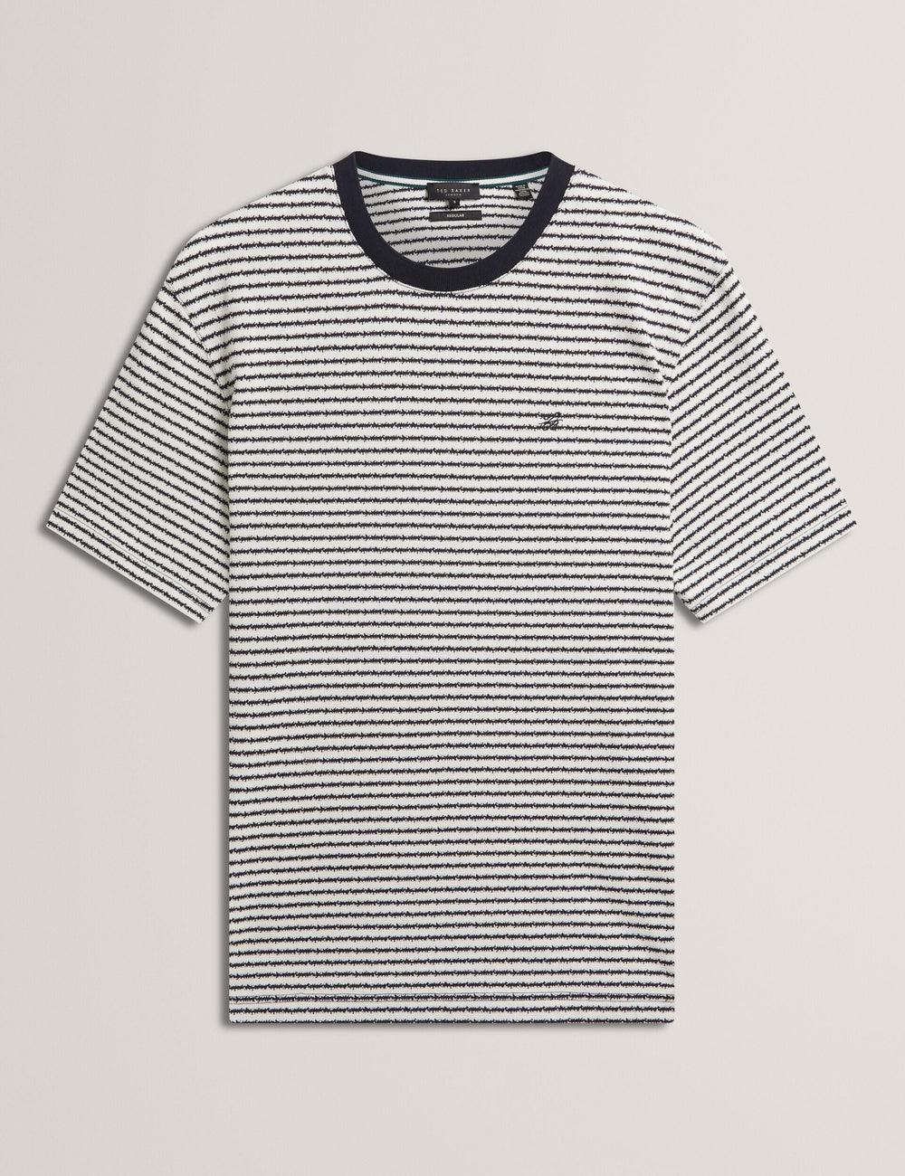 Men|Sale VEXRIN Textural Stripe Crew Neck Cotton T-Shirt - Ted Baker