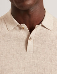 Men|Sale GATEN Branded Texture Long Sleeve Polo - Ted Baker