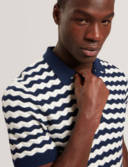 Men FROOBIE Wavy Stripe Merino Wool Blend Polo - Ted Baker