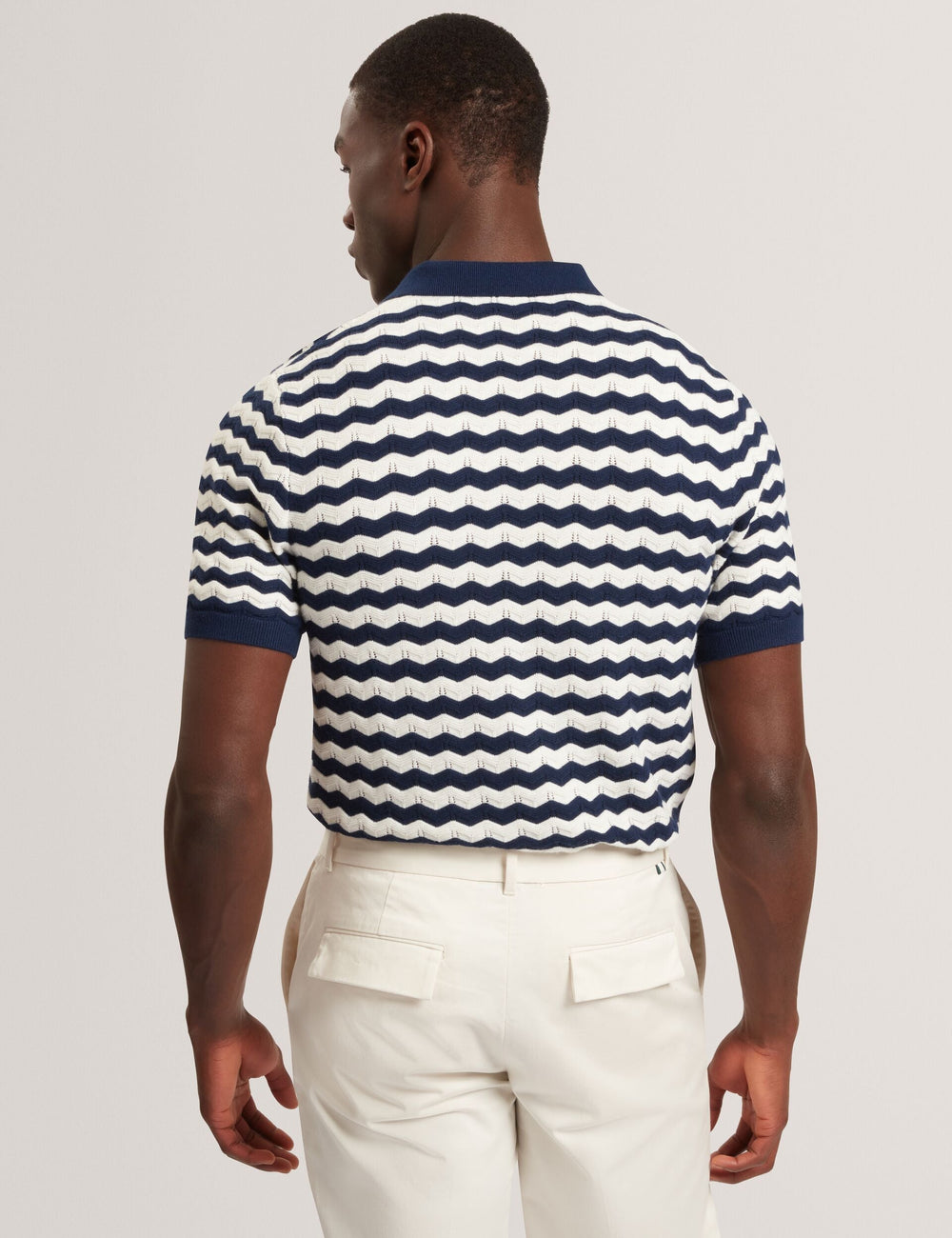 Men FROOBIE Wavy Stripe Merino Wool Blend Polo - Ted Baker