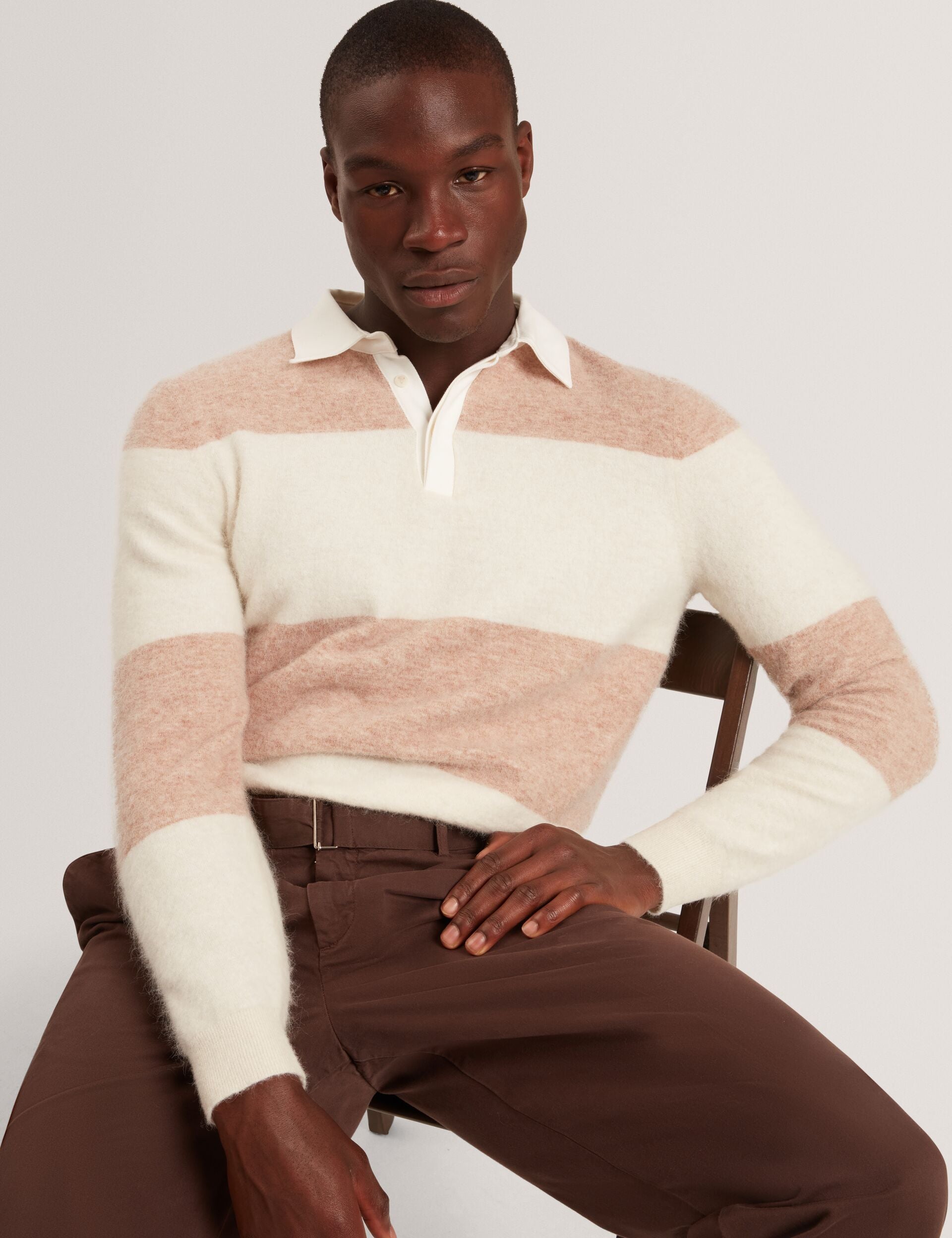 Men|Sale SOLARAN Alpaca Wool Block Stripe Rugby Shirt - Ted Baker