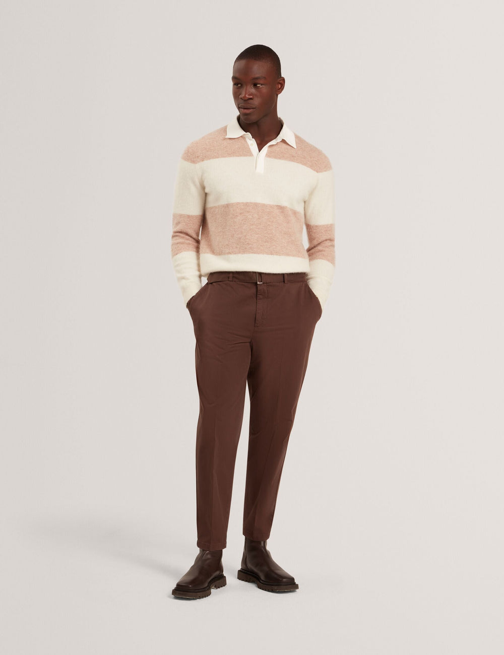 Men|Sale SOLARAN Alpaca Wool Block Stripe Rugby Shirt - Ted Baker