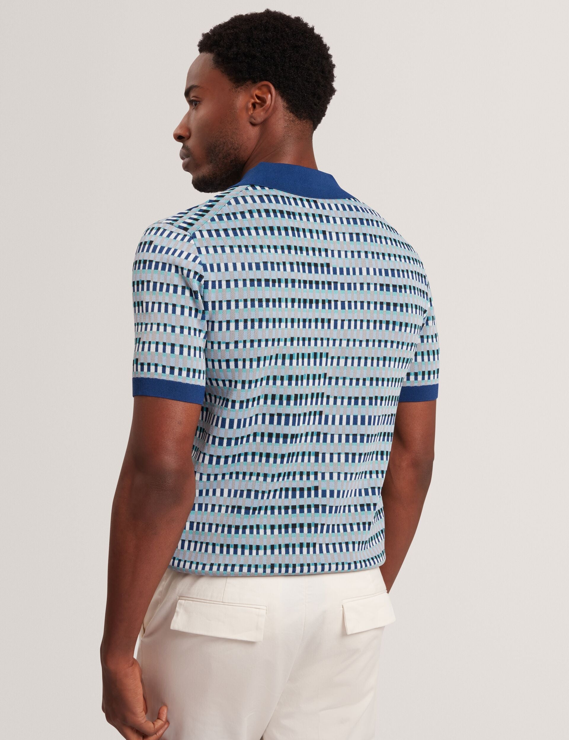 Men|Sale TADMORI Jacquard Dash Check Knitted Polo - Ted Baker
