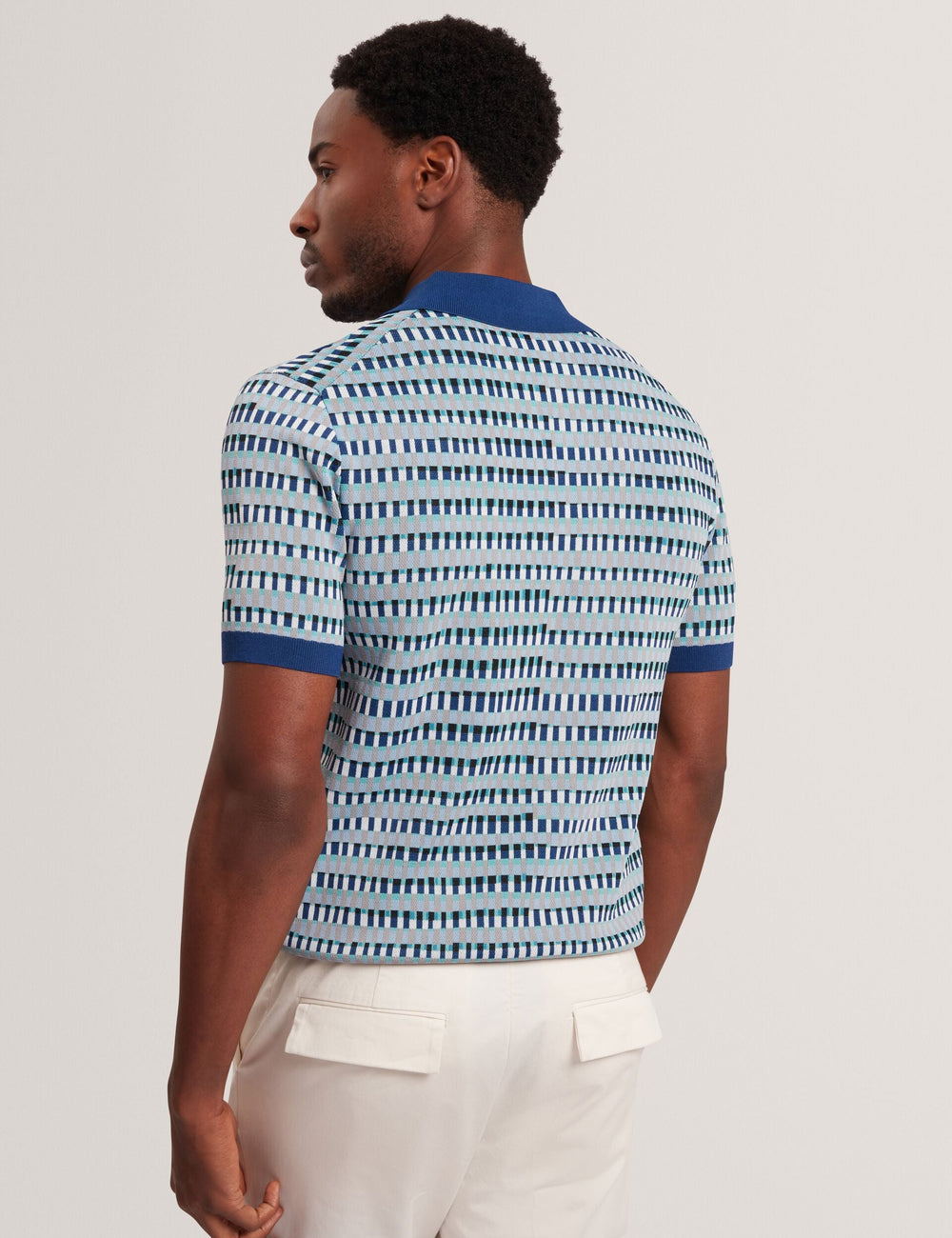 Men|Sale TADMORI Jacquard Dash Check Knitted Polo - Ted Baker