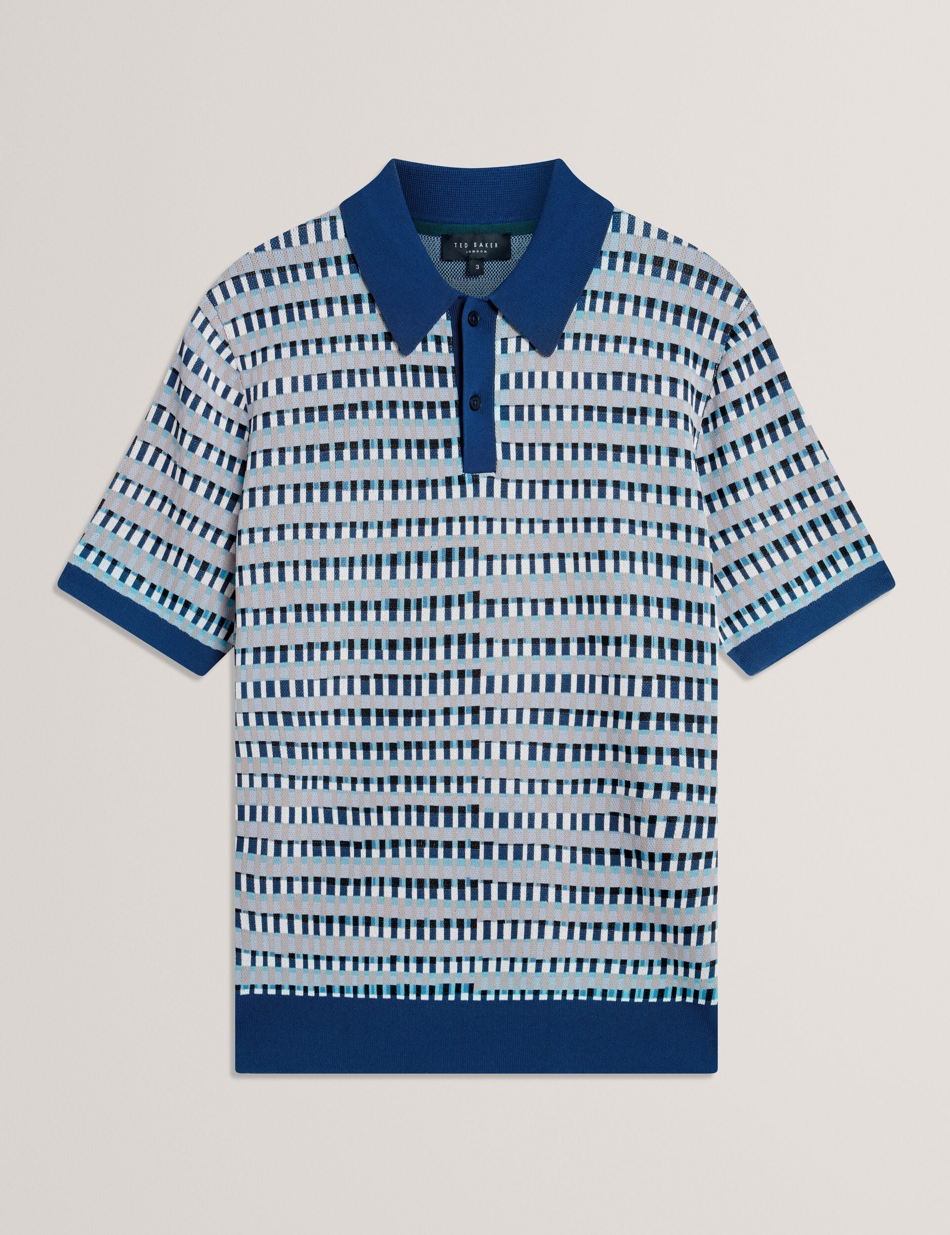 Men|Sale TADMORI Jacquard Dash Check Knitted Polo - Ted Baker