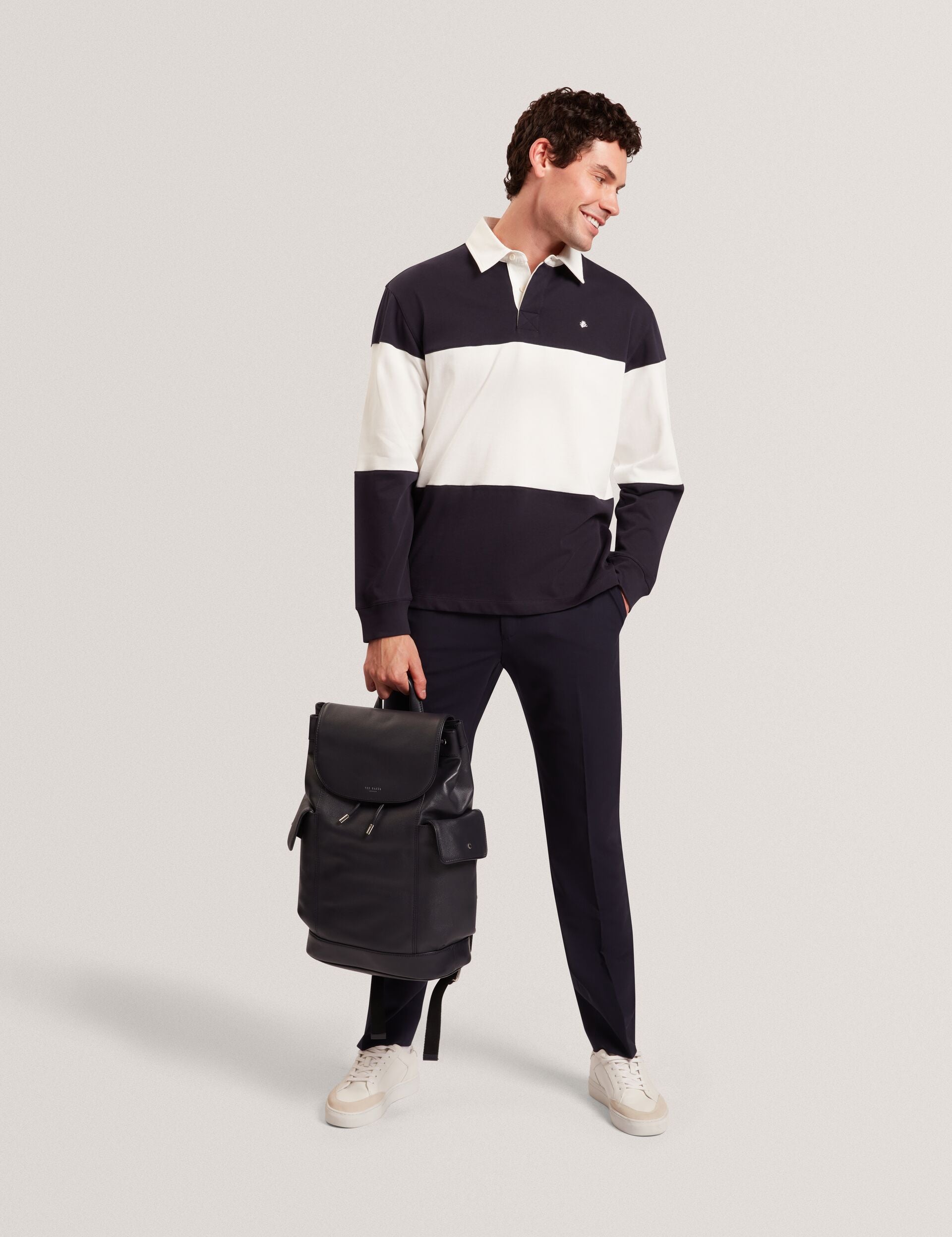 Men|Sale TRAVISS Block Stripe Jersey Cotton Rugby Shirt - Ted Baker