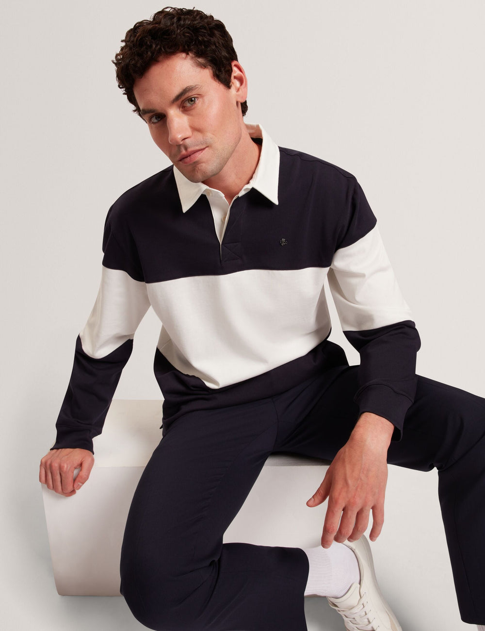 Men|Sale TRAVISS Block Stripe Jersey Cotton Rugby Shirt - Ted Baker