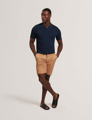 Men LUTHEN Zig Zag Knit Open Neck Polo - Ted Baker