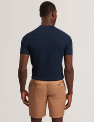 Men LUTHEN Zig Zag Knit Open Neck Polo - Ted Baker