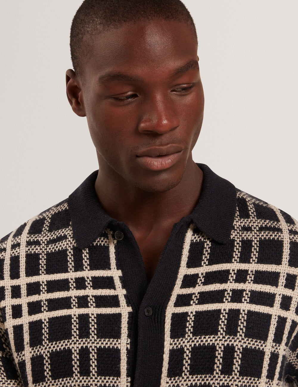 Men|Sale JOVIEN Check Print Button-Through Knit Polo - Ted Baker