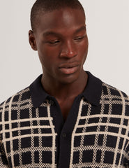 Men|Sale JOVIEN Check Print Button-Through Knit Polo - Ted Baker