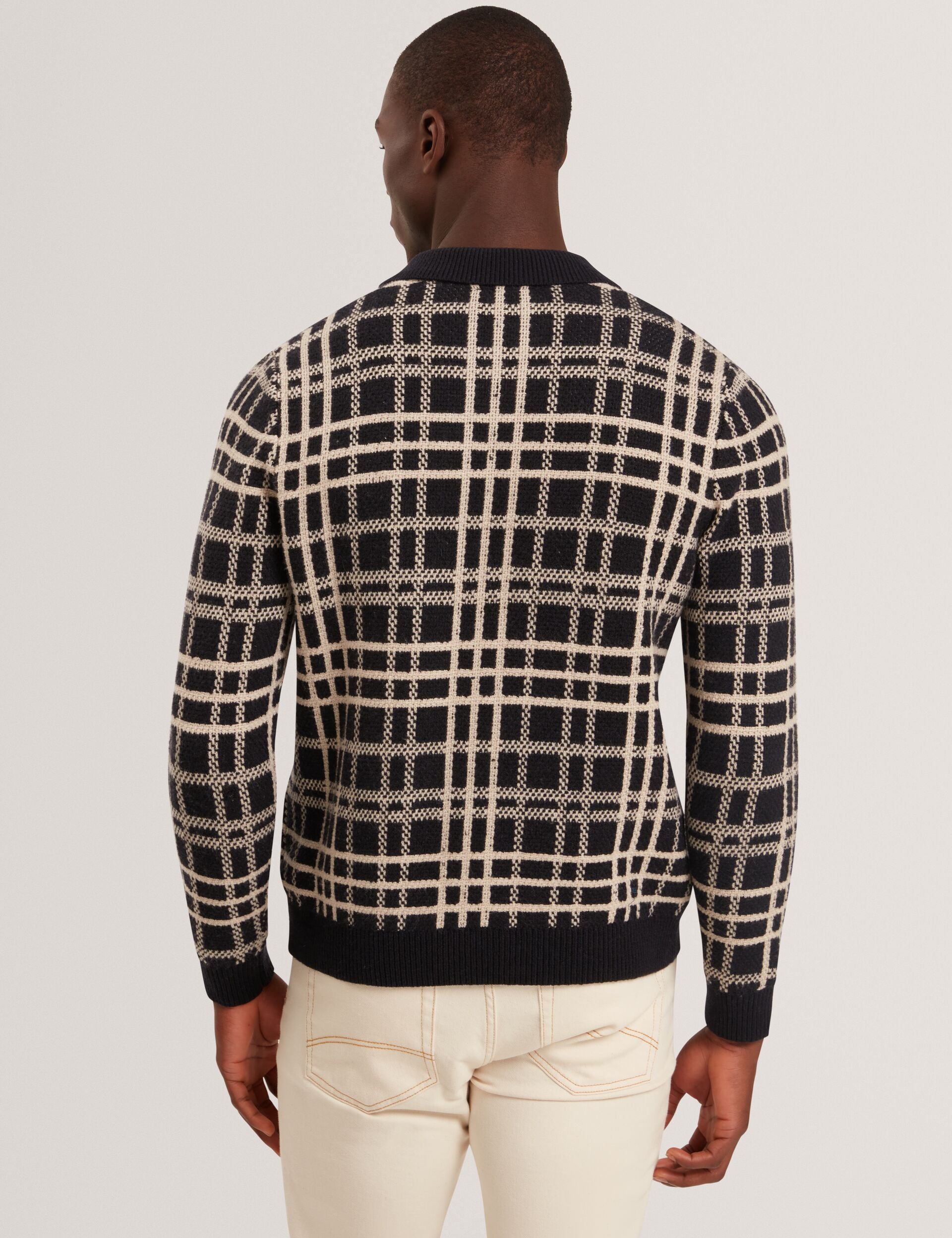 Men|Sale JOVIEN Check Print Button-Through Knit Polo - Ted Baker