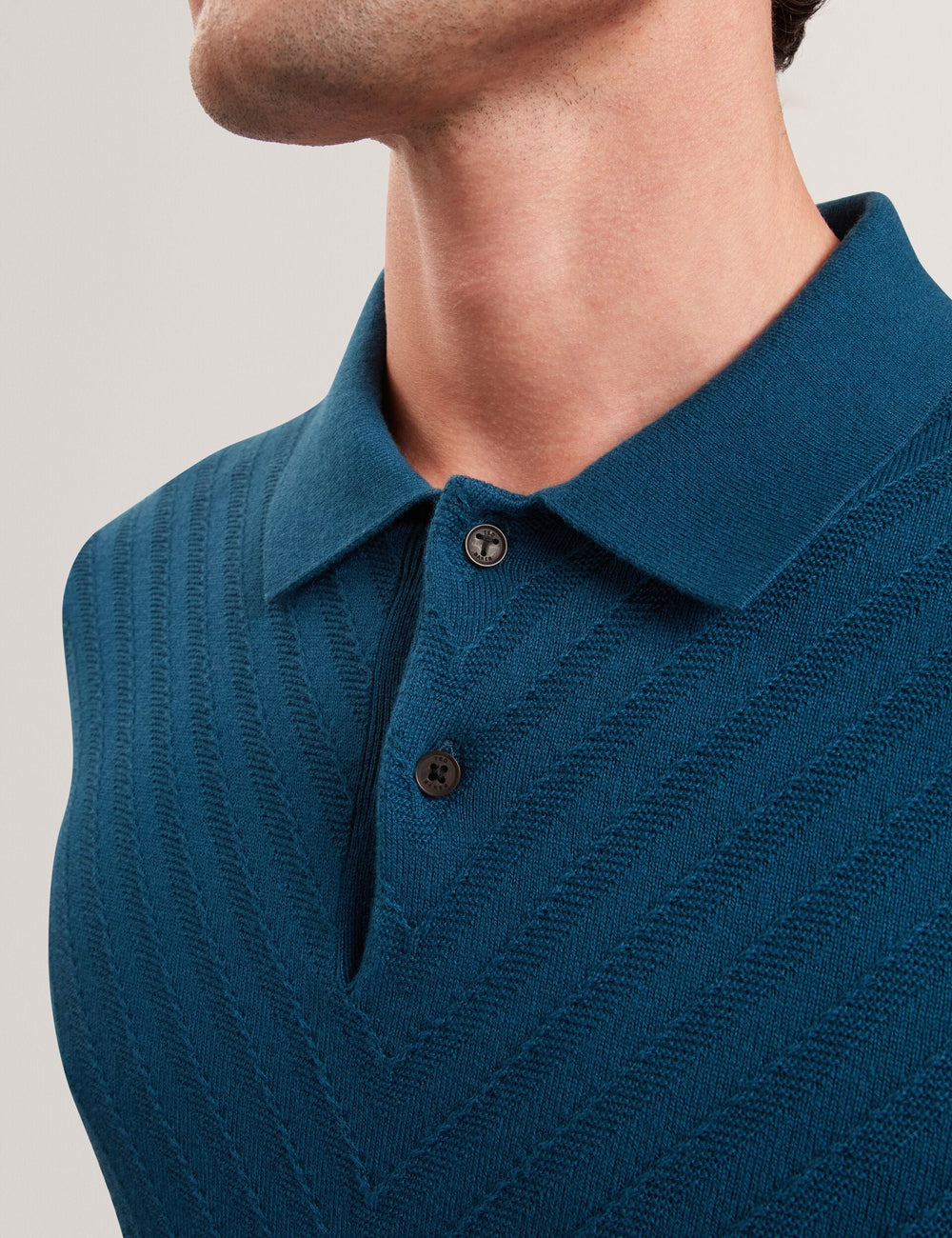 Men|Sale CHAPAL Chevron Texture Knit Short Sleeve Polo - Ted Baker