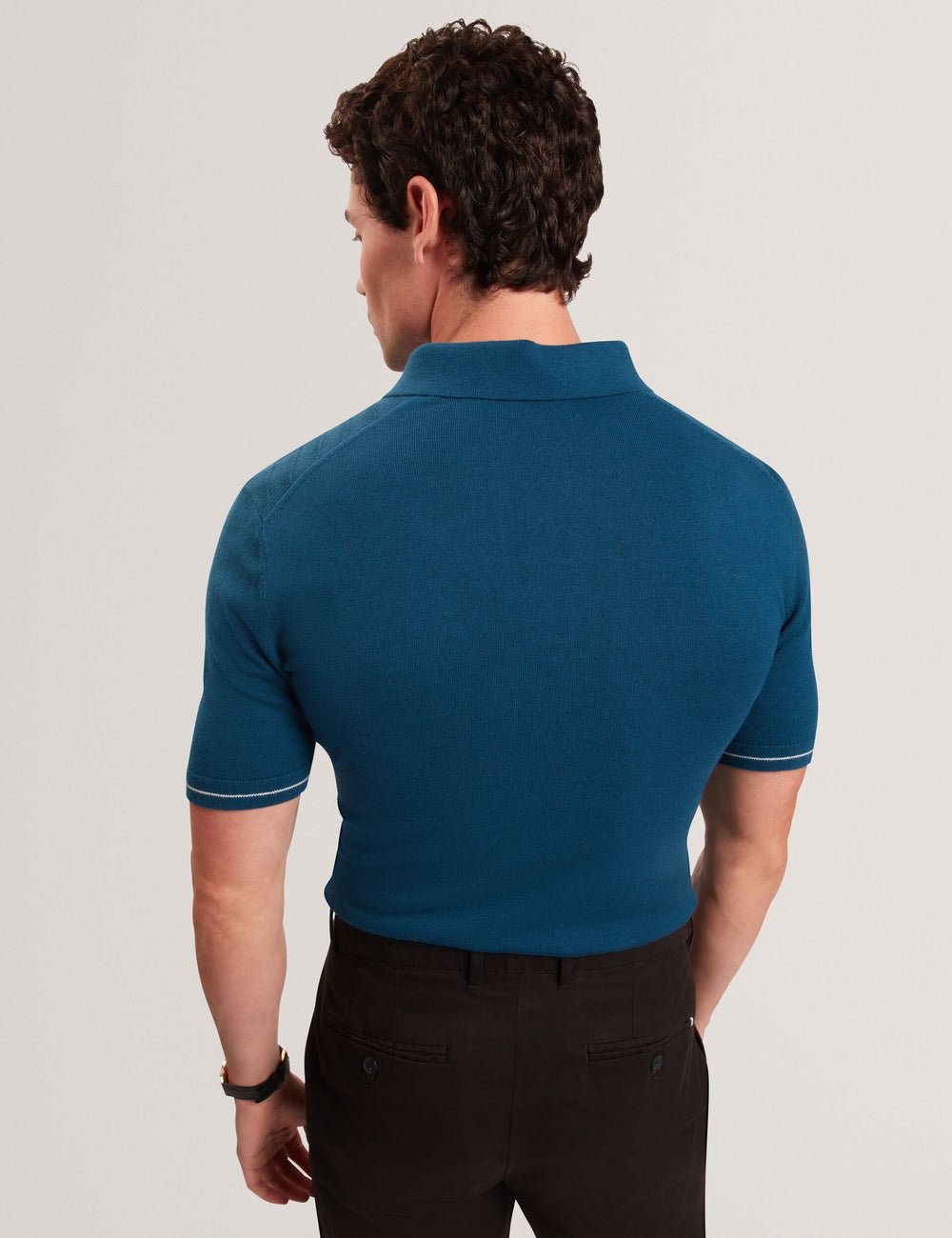 Men|Sale CHAPAL Chevron Texture Knit Short Sleeve Polo - Ted Baker