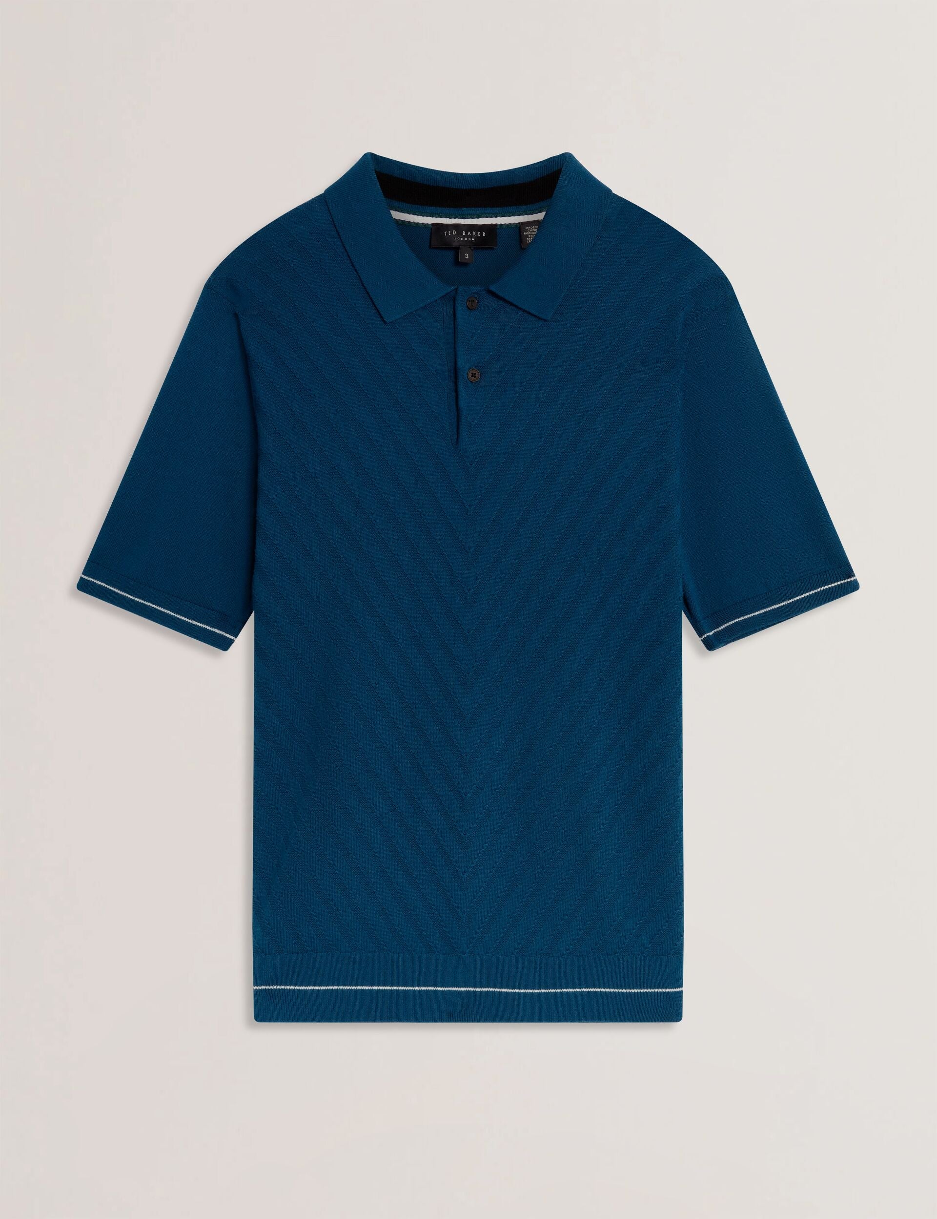 Men|Sale CHAPAL Chevron Texture Knit Short Sleeve Polo - Ted Baker