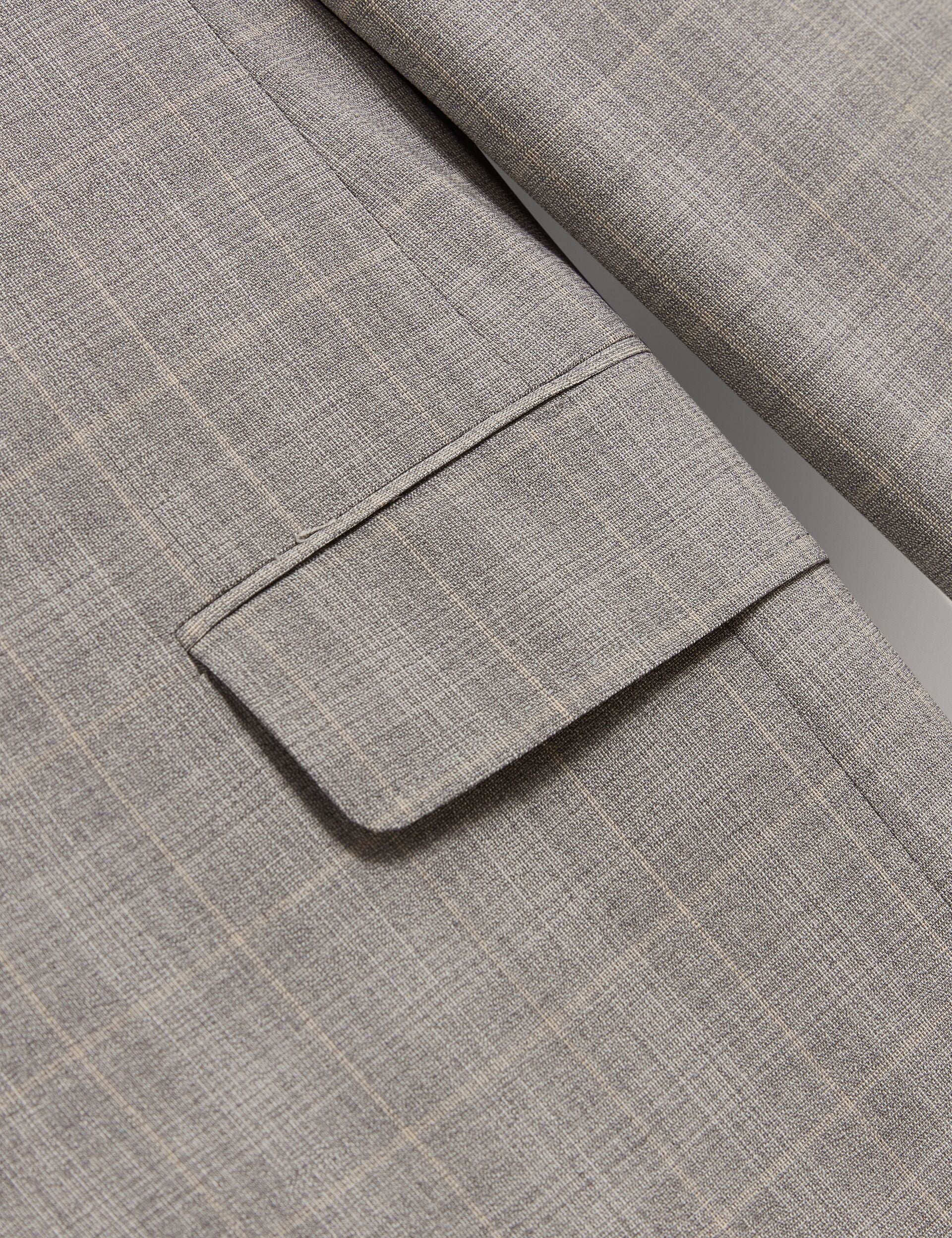 Men JAYSON - Slim Fit Grey Check Wool Suit Jacket - Ted Baker