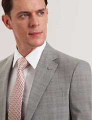 Men JAYSON - Slim Fit Grey Check Wool Suit Jacket - Ted Baker