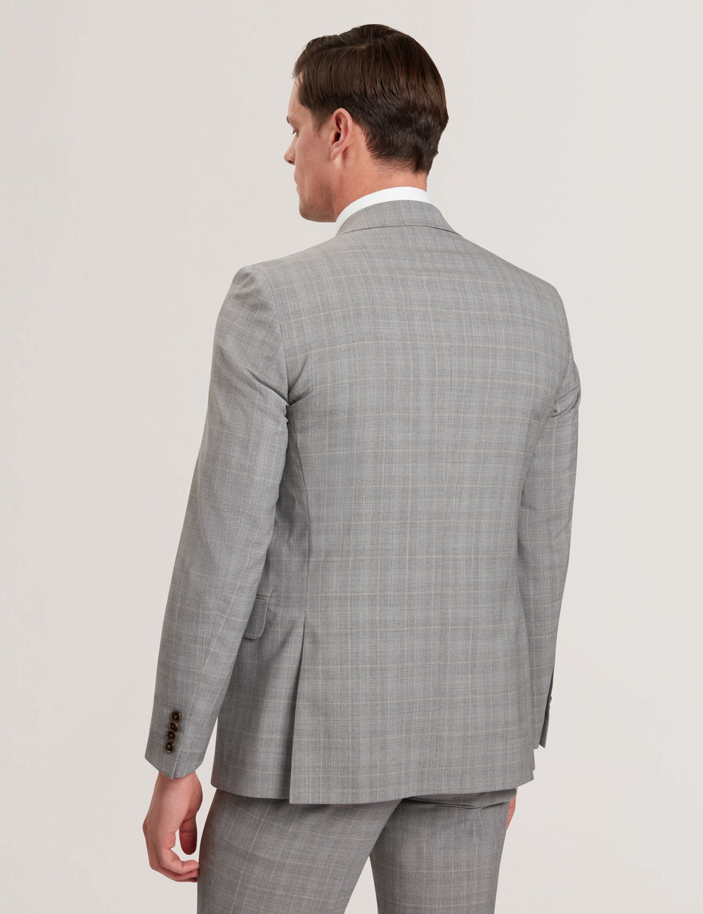 Men JAYSON - Slim Fit Grey Check Wool Suit Jacket - Ted Baker
