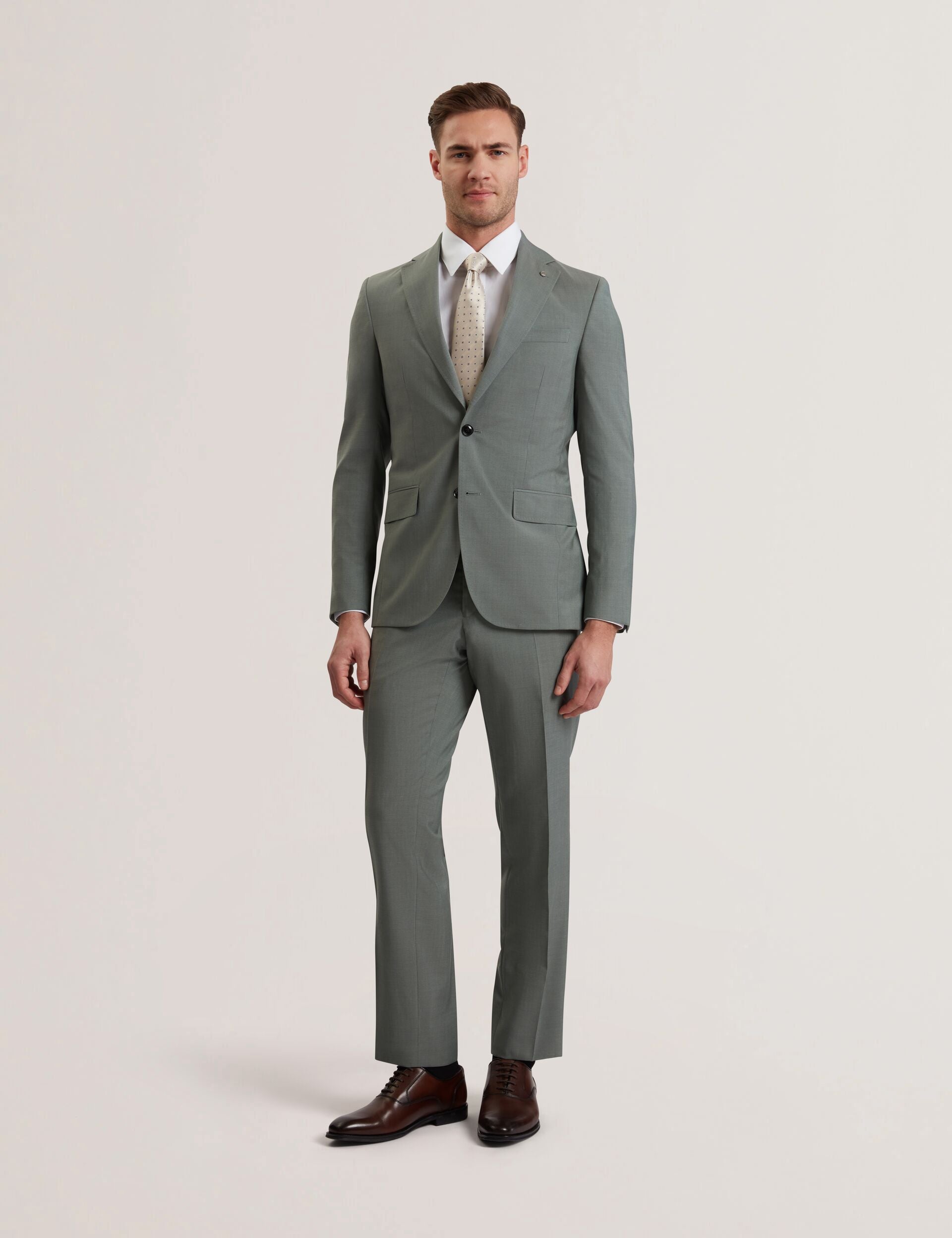 Men ROGERLY - Slim Fit Sage Green Wool Suit Jacket - Ted Baker