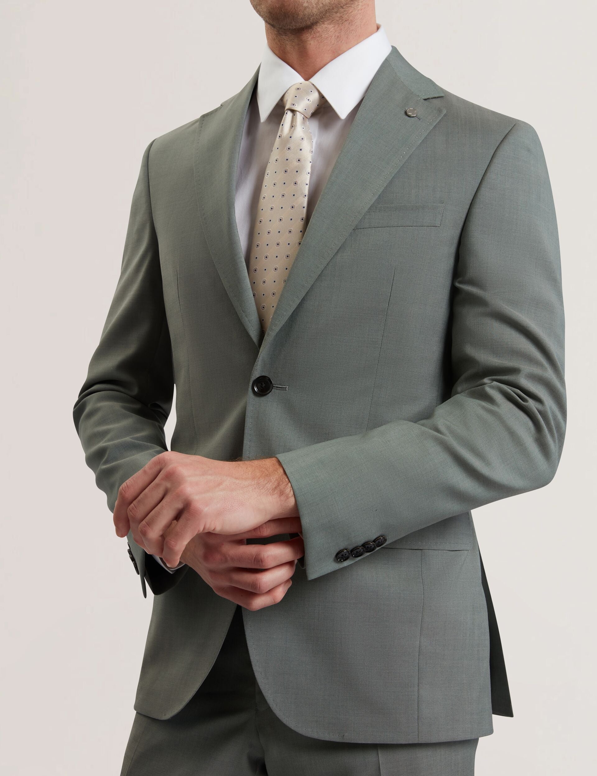 Men ROGERLY - Slim Fit Sage Green Wool Suit Jacket - Ted Baker