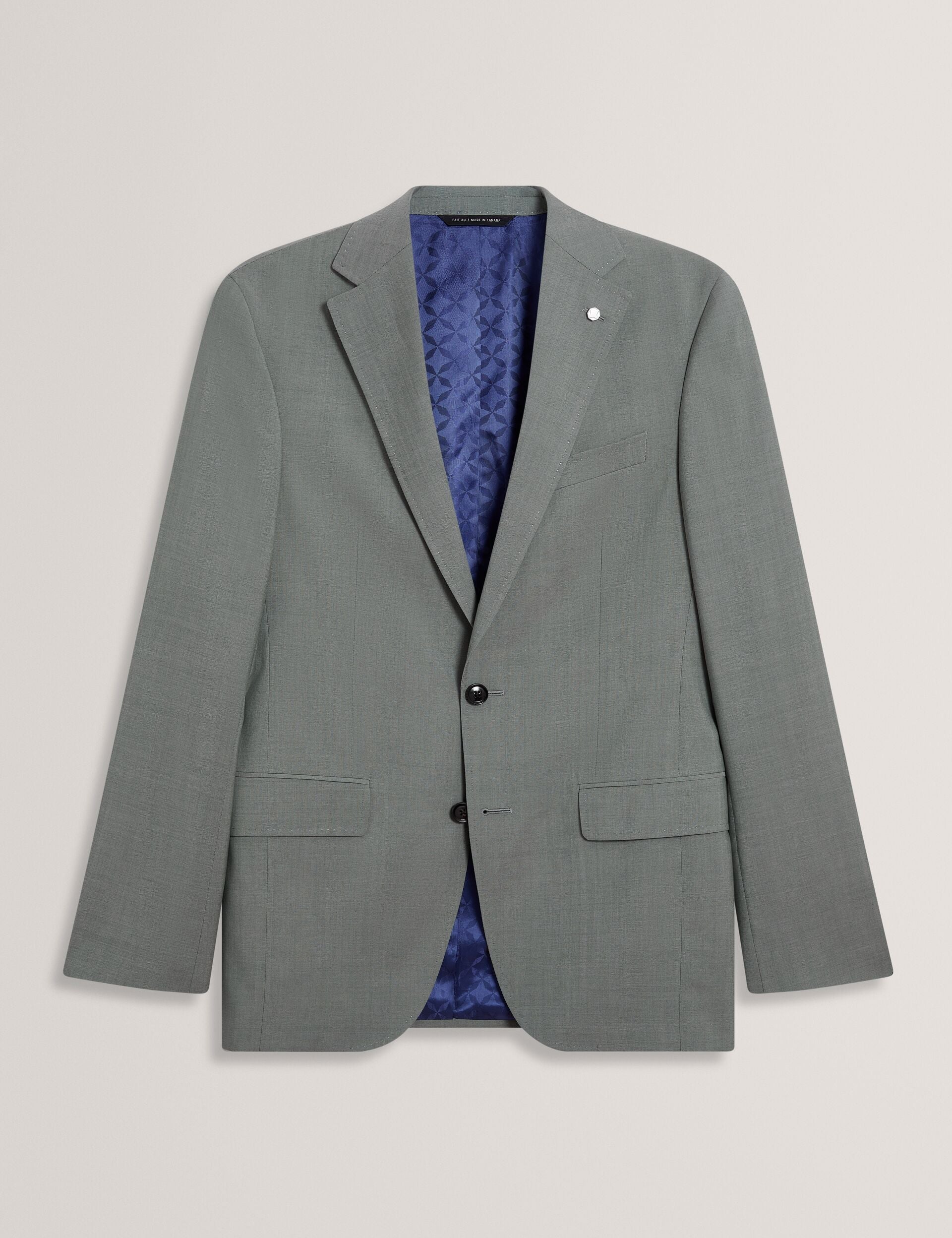 Men ROGERLY - Slim Fit Sage Green Wool Suit Jacket - Ted Baker
