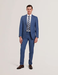 Men JAYAD - Slim Fit Blue Check Wool Suit Jacket - Ted Baker
