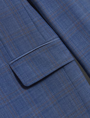 Men JAYAD - Slim Fit Blue Check Wool Suit Jacket - Ted Baker