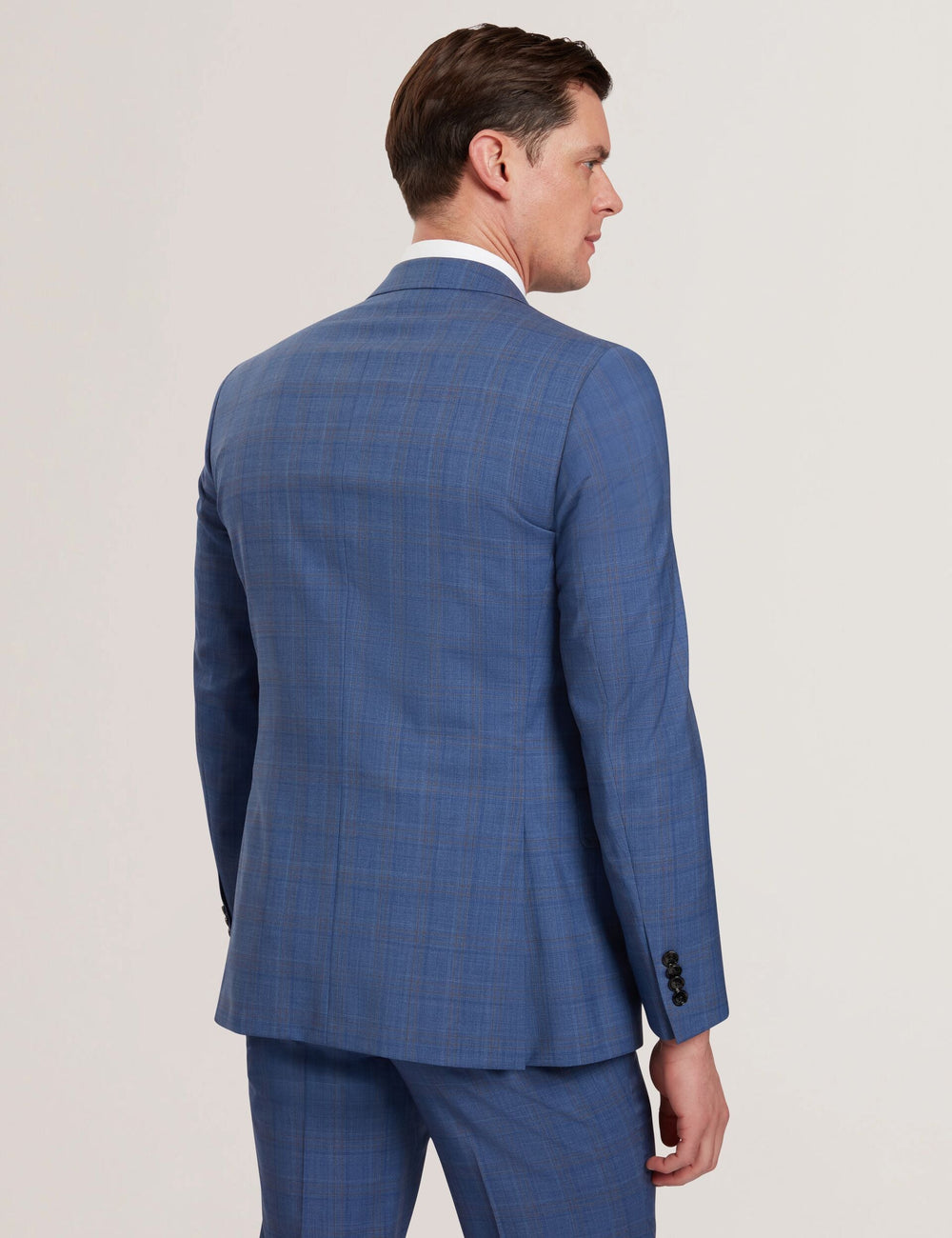 Men JAYAD - Slim Fit Blue Check Wool Suit Jacket - Ted Baker