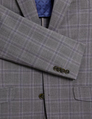 Men RON - Windowpane Check Wool Suit Jacket - Ted Baker