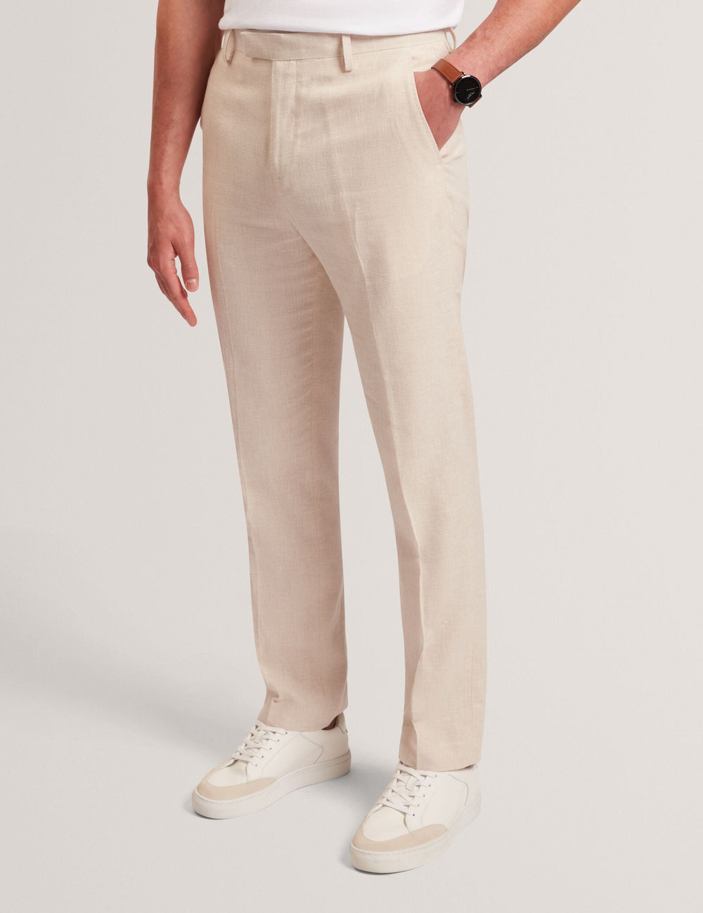Men GIVRANT Tailored Linen Blend Slim Fit Pants - Ted Baker