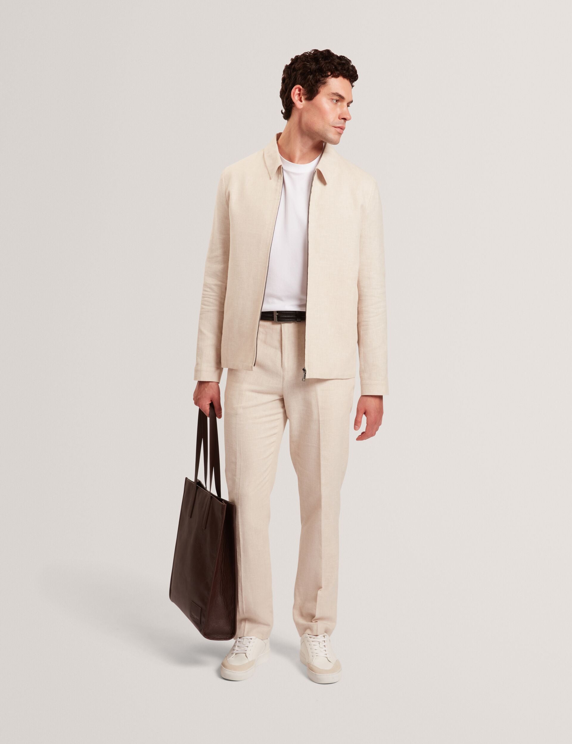 Men GIVRANT Tailored Linen Blend Slim Fit Pants - Ted Baker