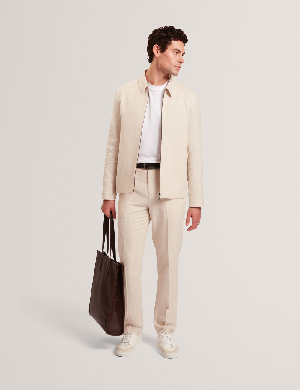 Men GIVRANT Tailored Linen Blend Slim Fit Pants - Ted Baker