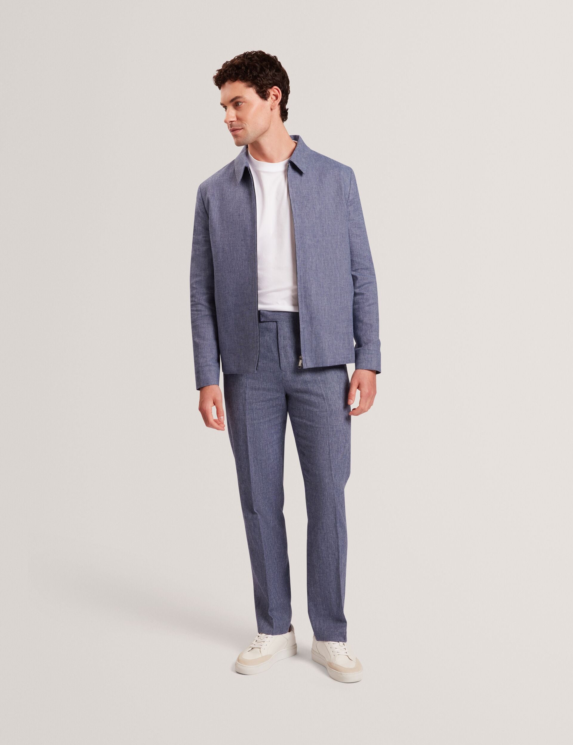 Men GIVRANT Tailored Linen Blend Slim Fit Pants - Ted Baker