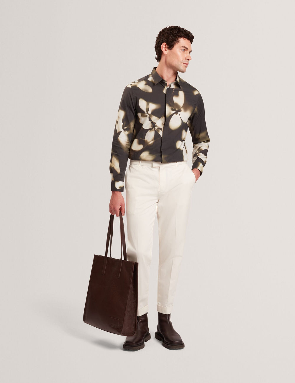 Men MOSES Tapered Cotton Stretch Twill Pants - Ted Baker