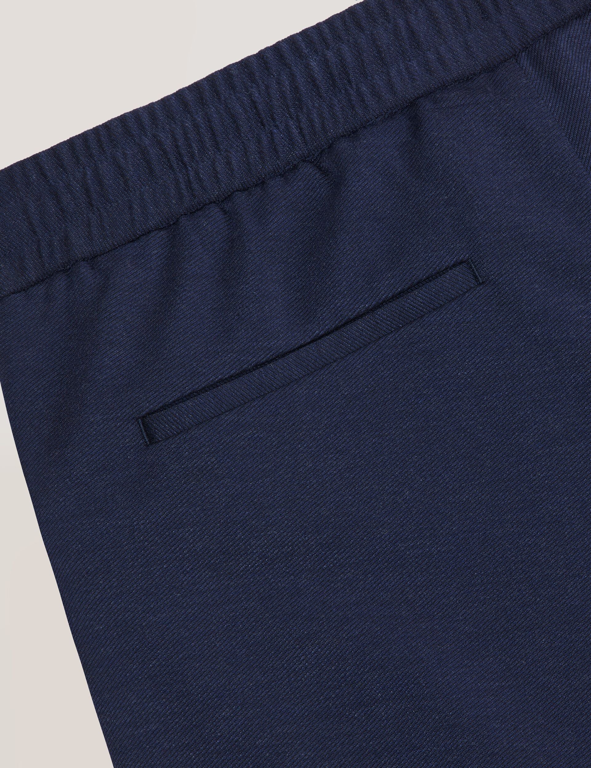 Men KNIT TWILL ELASTIC TROUSERS - Insignia Blue Heather - Ted Baker