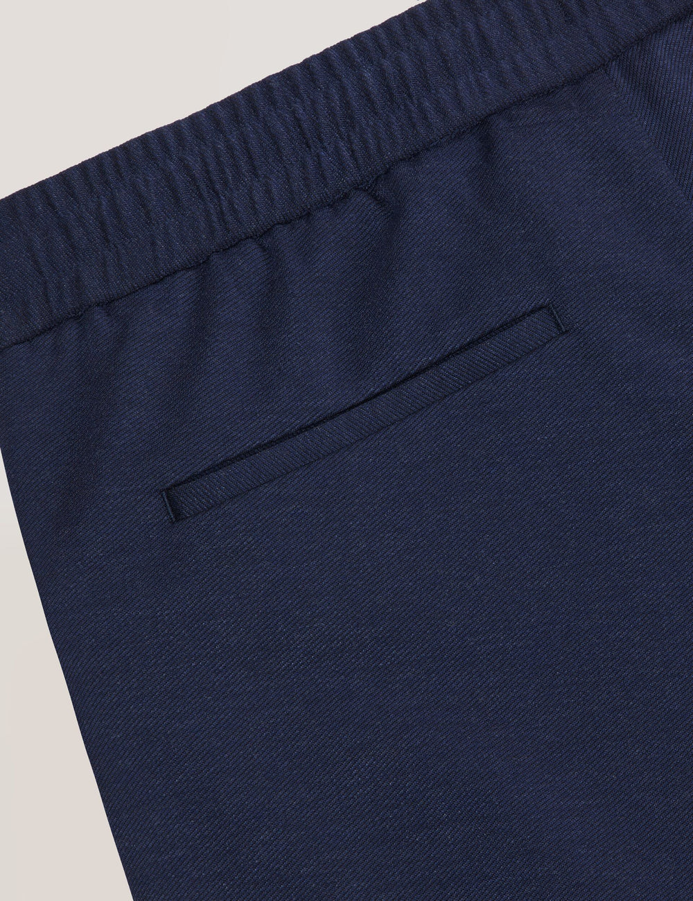 Men KNIT TWILL ELASTIC TROUSERS - Insignia Blue Heather - Ted Baker